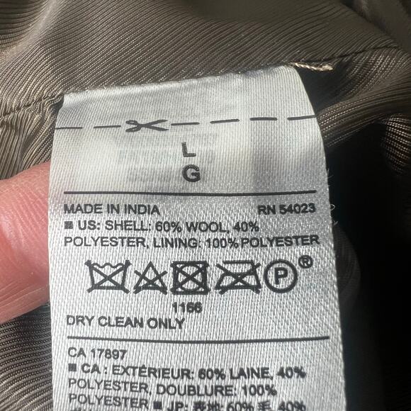 Banana Republic Men's Chesterfield Coat Sz L Camel Wool Blend Topcoat 3-Button - Picture 16 of 16